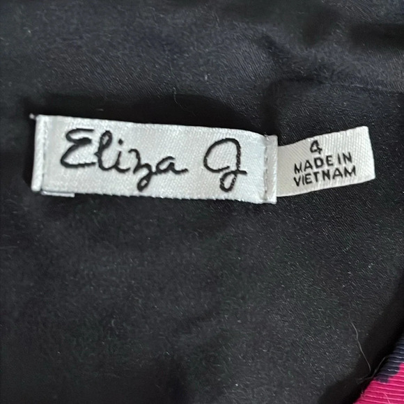 Eliza J. Floral Print Faille Fit & Flare Sleeveless Belted Dress - Size 4 - Picture 6 of 7